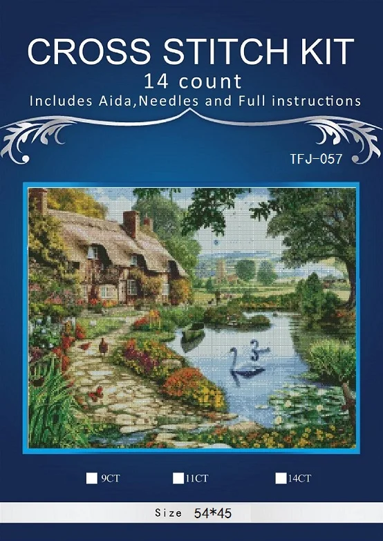 

new Embroidery Counted Cross Stitch Kits Needlework Crafts 14 ct DMC Color DIY Arts Handmade Decor Waterfall in the Mountains 3