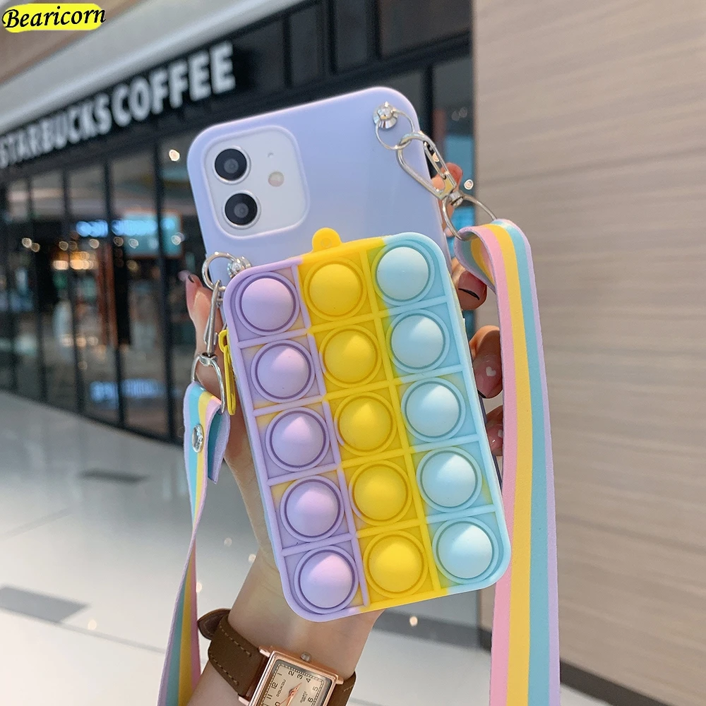 Coin Purses Pop Case Case For Huawei P30 P20 Pro P10 P50 P40 Lite E P Smart Z S Pro Plus 2019 2020 2021 Bubble Wallet Bags Cover