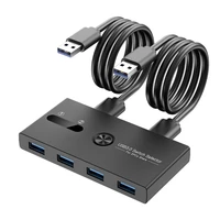 usb 3 0 switch 2 in 4 out kvm docking station printer sharing device monitor adapter kvm converter 2 cables