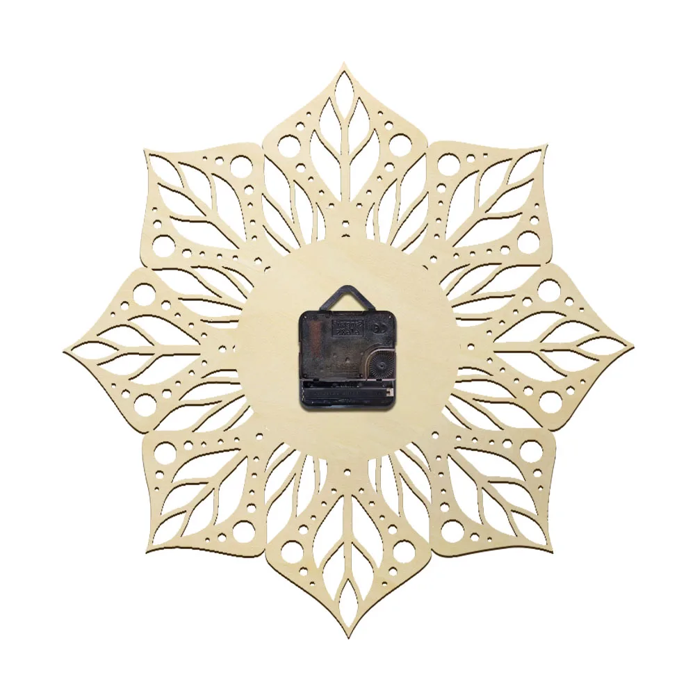 Деревянные часы со снежинками зимние рождественские настенные праздничные