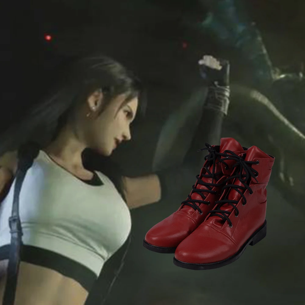 Manluyunxiao/красные ботинки Martin Final Fantasy VII Remake Tifa Lockhart Обувь для костюмированной