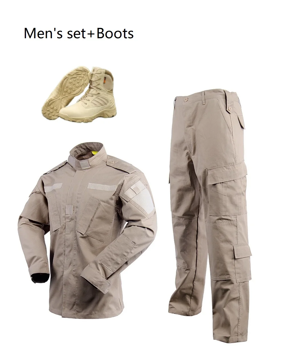 Для мужчин цвета хаки военная форма военный Uiforms с Swat сапоги|Военный| |