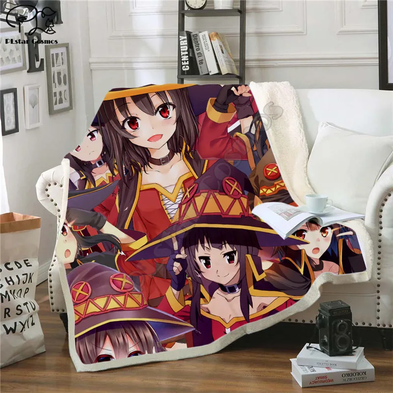 

Throw blanket funny Sexy anime rem 3D printed Velvet Plush Blanket Bedspread Sherpa Blanket Couch Quilt Cover Travel 03