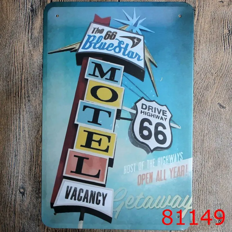 Классические настенные стикеры s винтажные оловянные знаки Route 66 стикер на стены