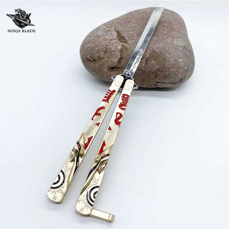 Лидер продаж аниме Kurama Balisong нож-бабочка с 9 лисьими хвостами Sikifuujin Namikaze Minato