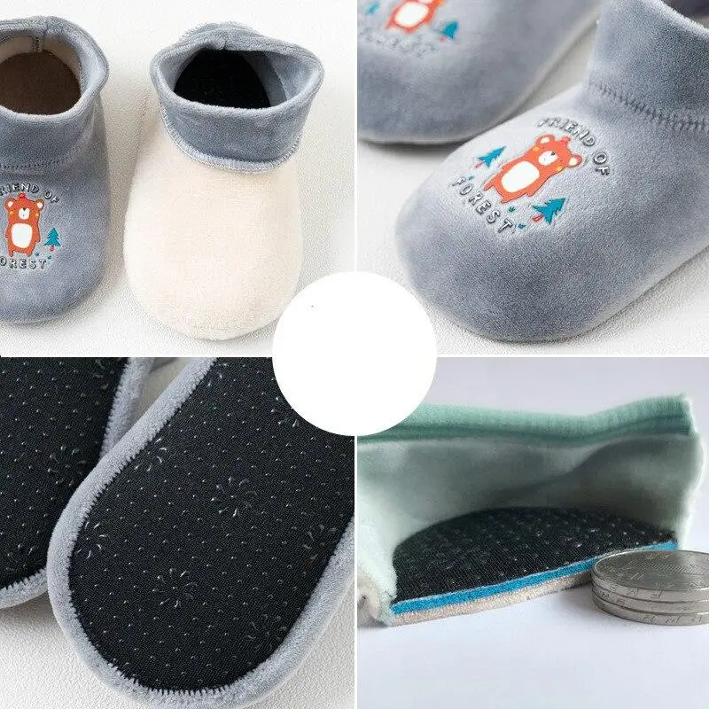 Calcetines gruesos de algod&oacute;n para beb&eacute;, medias antideslizantes con dibujos animados, c&oacute;modos, para interiores, Oto&ntilde;o e Invierno-3
