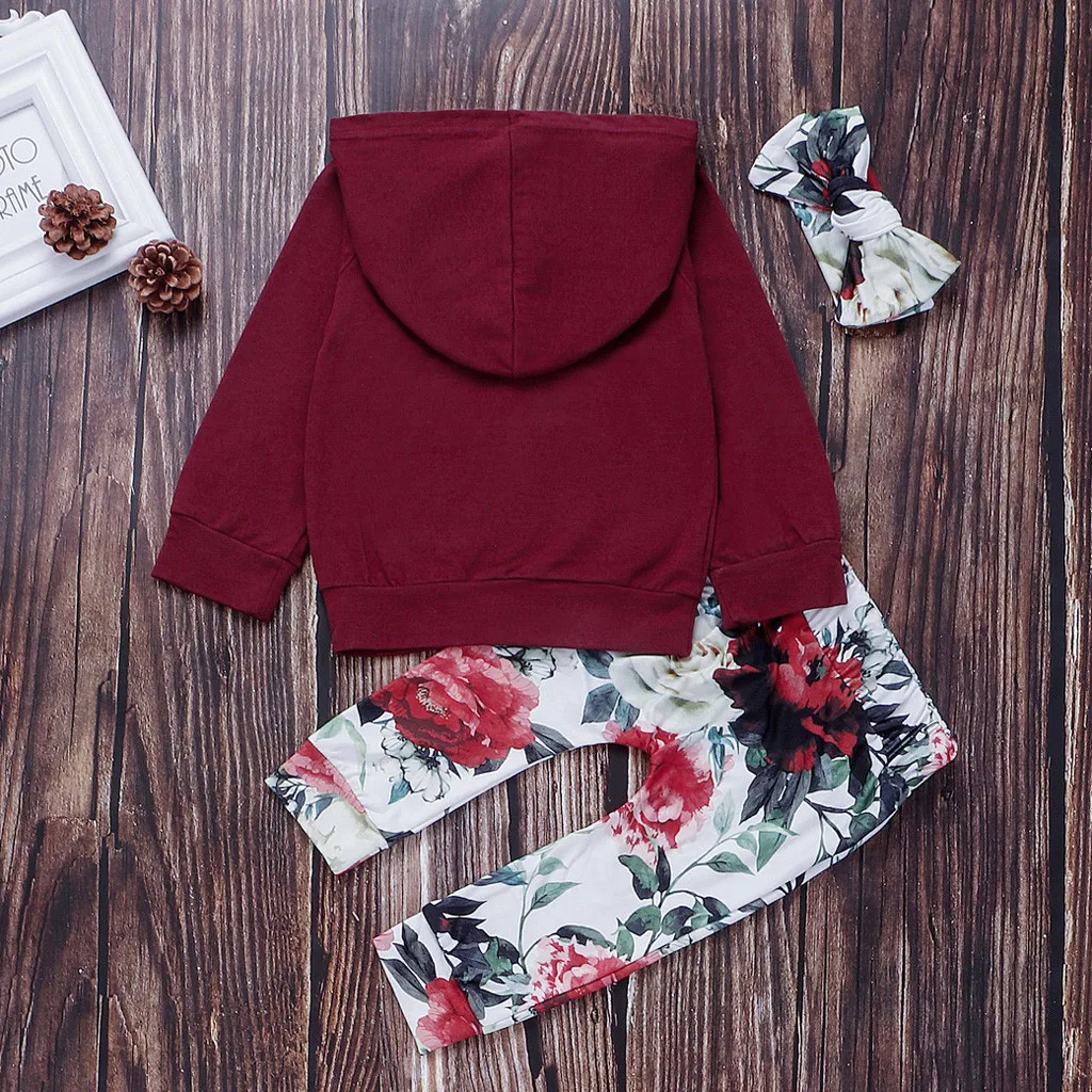 Комплекты одежды для маленьких девочек свитер с капюшоном и длинными рукавами