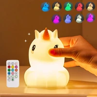 unicorn night light for kids silicone bedroom night lamp touch sensor rechargeable indoor lighting childrens room night lights