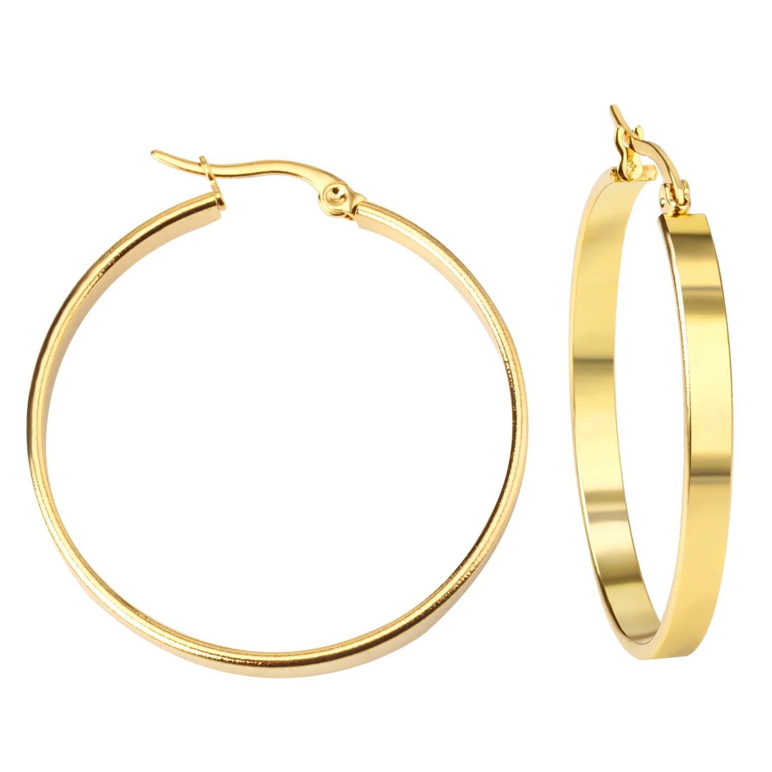 Большие серьги кольца LUXUKISSKIDS рождественские золотистые/стальные из нержавеющей