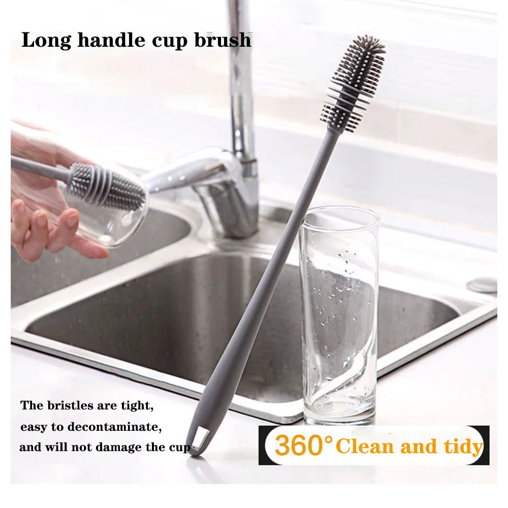 Cup Brush Household Long Handle Cup Brush Universal Long Handle Soft Sponge Cup Brush Cleaning Cup Brush Without Dead Ends