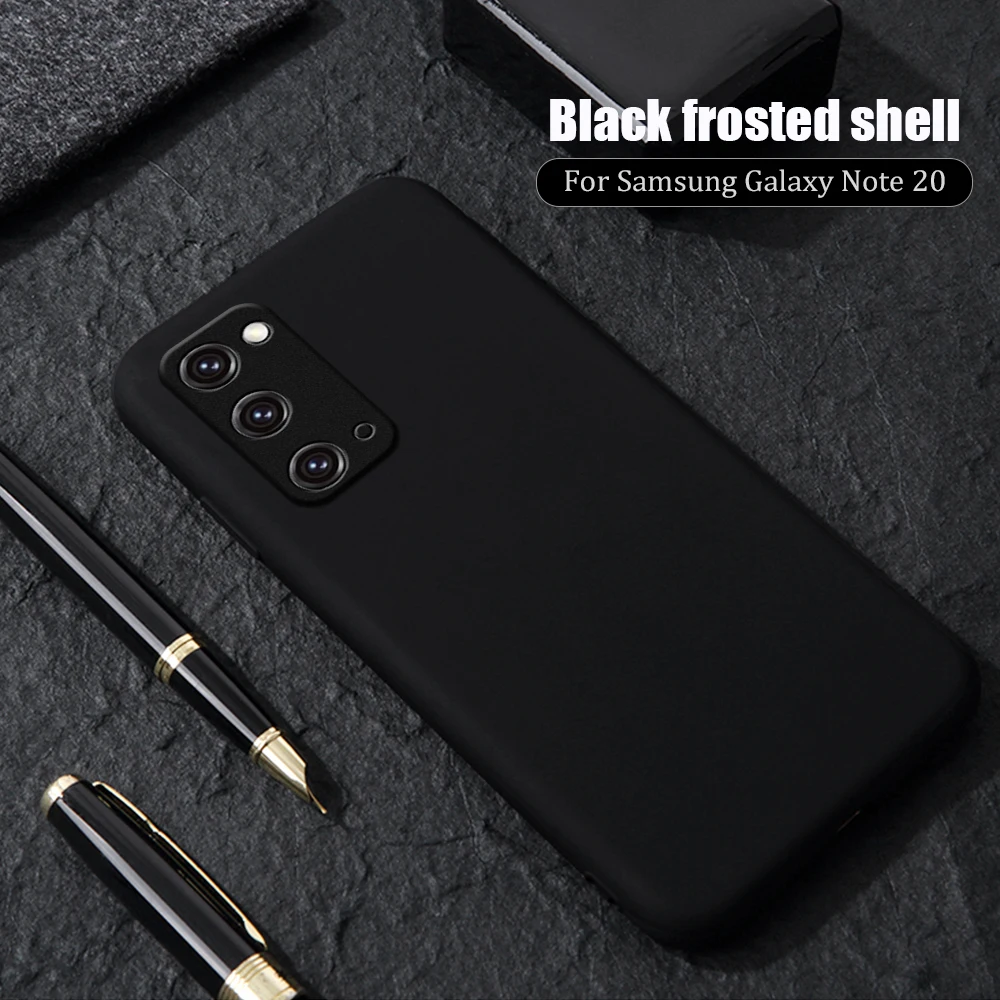 Силиконовый чехол для Samsung S20 FE + Note 20 Ultra A51 A71 S21 A 72 52 32 12 Plus черный матовый мягкая