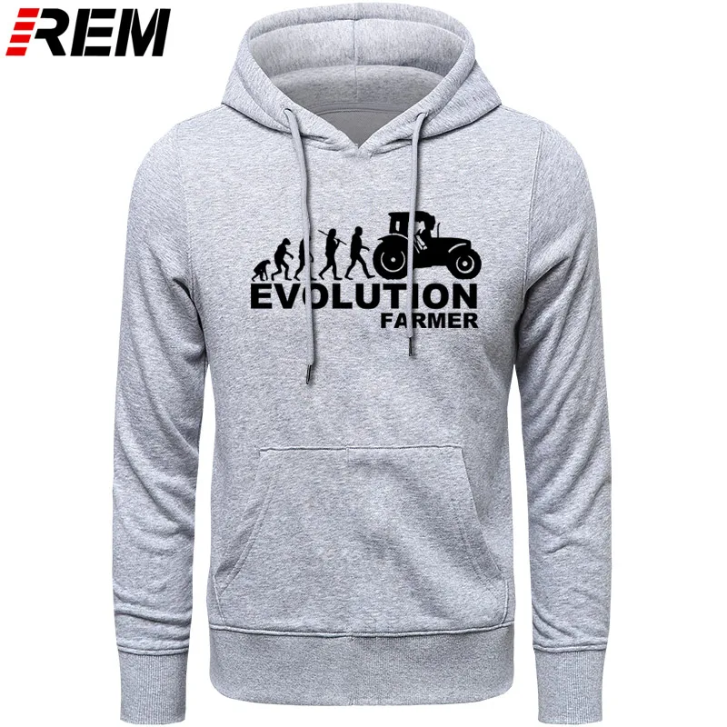 REM Farmer Evolution мужские толстовки сельскохозяйственный трактор Fendt Claas Machinery с длинным рукавом модные толстовки с принтом, толстовки - Цвет: GRAY BLACK