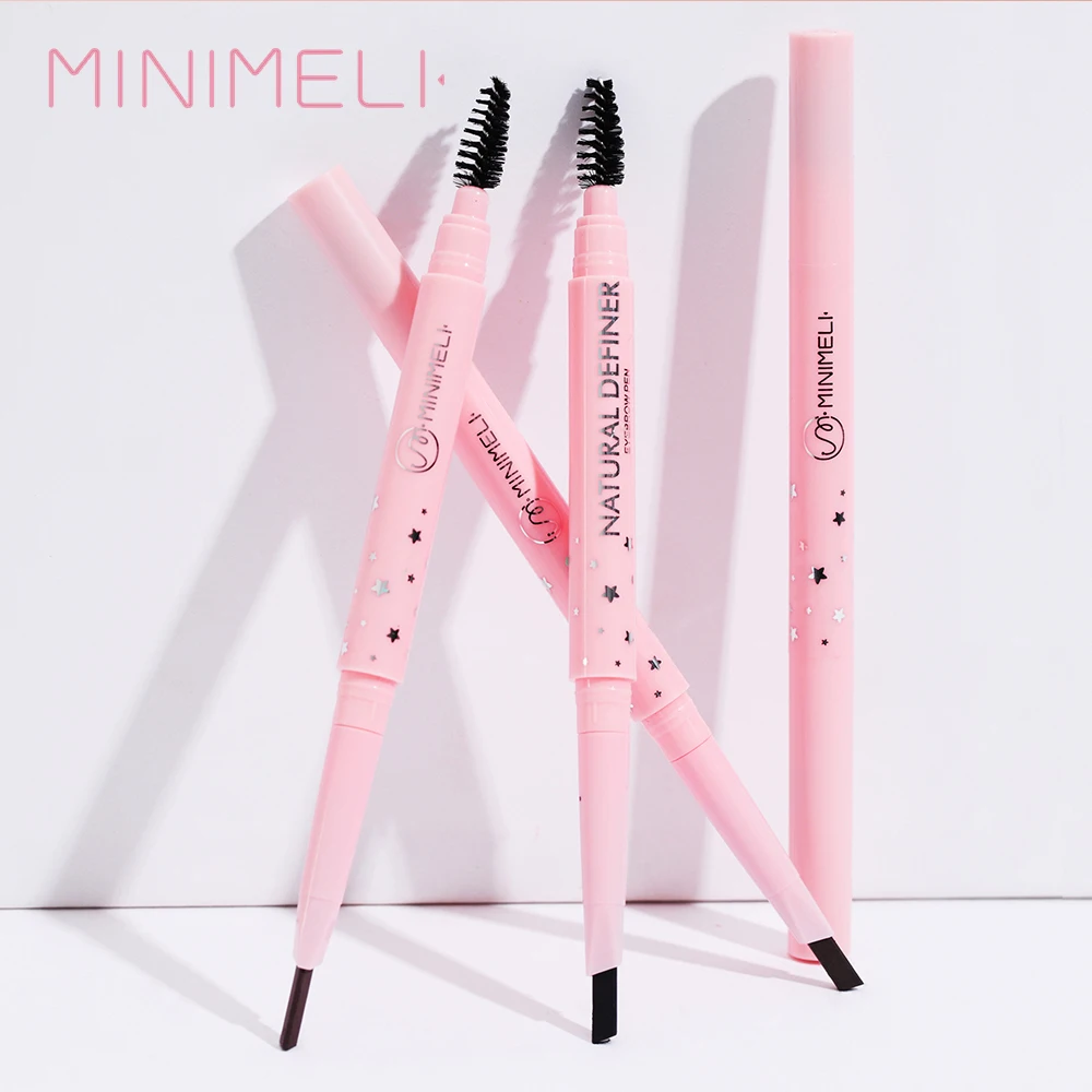 

MINIMELI Double Ended Eyebrow Pencil Natural Waterproof Easy Apply Long-lasting Eyebrow Gray Brown Black Eyebrow Makeup Cosmetic