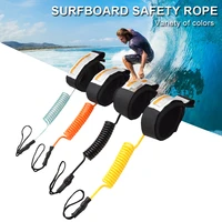 1pcs surf board leash surfing sup leash elastic coiled stand up paddle board safety handfoot straps surfboard raft kayak rope