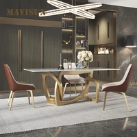 imported rock board dining table designer creative light luxury high end villa restaurant home dining table and chair set