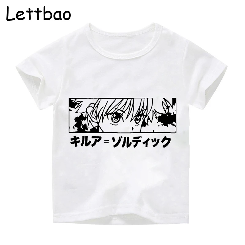 

Hunter X Hunter Killua Eyes Funny Printed T-Shirts Kids Tshirt Short Sleeve Graphic Shirt Children's Tops Tee Tumblr