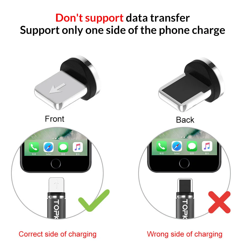 Кабель для зарядки TOPK AM23 USB Type A/ Micro USB/ C/ Lightning 2.4A черный/ красный/ золотой/