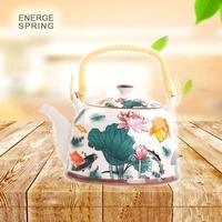900ml teapot ceramic handle pot restaurant home green tea making pot with strainer boiling water make tea pot cold kettle