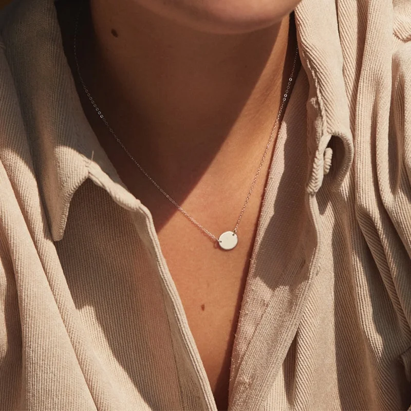 Ожерелье женское сделай сам поп стиль золотое ожерелье Дамское из нержавеющей