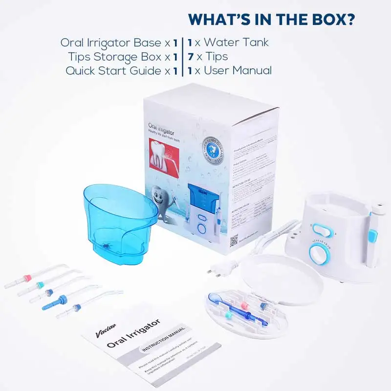 

YNIUNIU Dropship Oral Irrigator 5pcs Tips Dental Water Flosser Electric Cleaner 800ml Oral Hygiene Dental Flosser Water Flossing