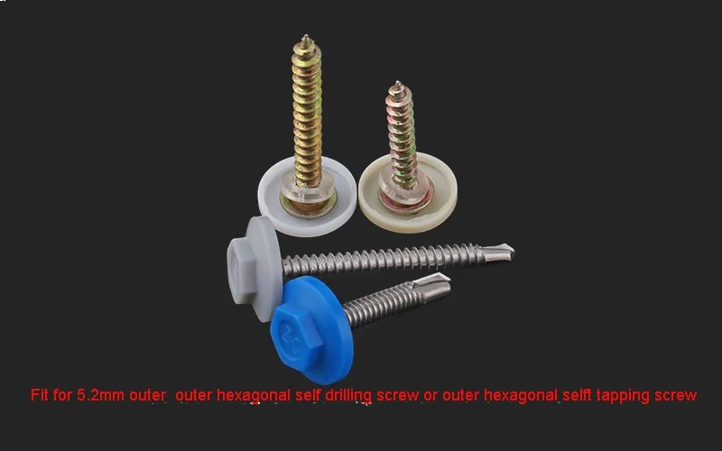 100 шт. синий/белый/серый Пластик кровельные Tek Tec шапки винт чехлы подходят для 5 2