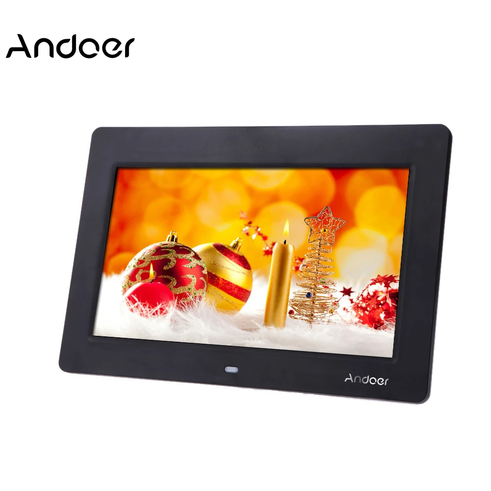 Ультратонкая цифровая фоторамка Andoer 10 дюймов HD часы 1024*600 MP3 MP4 проигрыватель