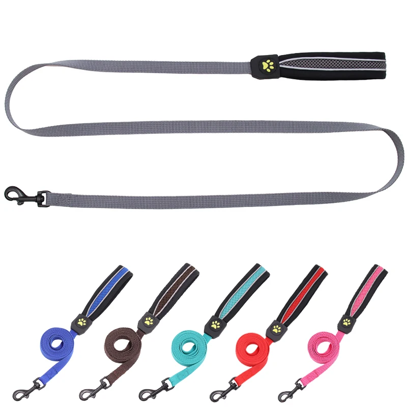

1,5 м дешевые поводок для собак, нейлоновые Собачьи Ошейники со светоотражающими лямки сплавные крюки Сетка Мягкий поводок с ручкой для малы...