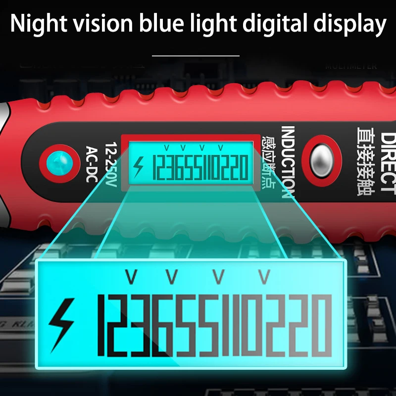 Цифровой тестовый карандаш ANENG 12-250 В переменного/постоянного тока электрический