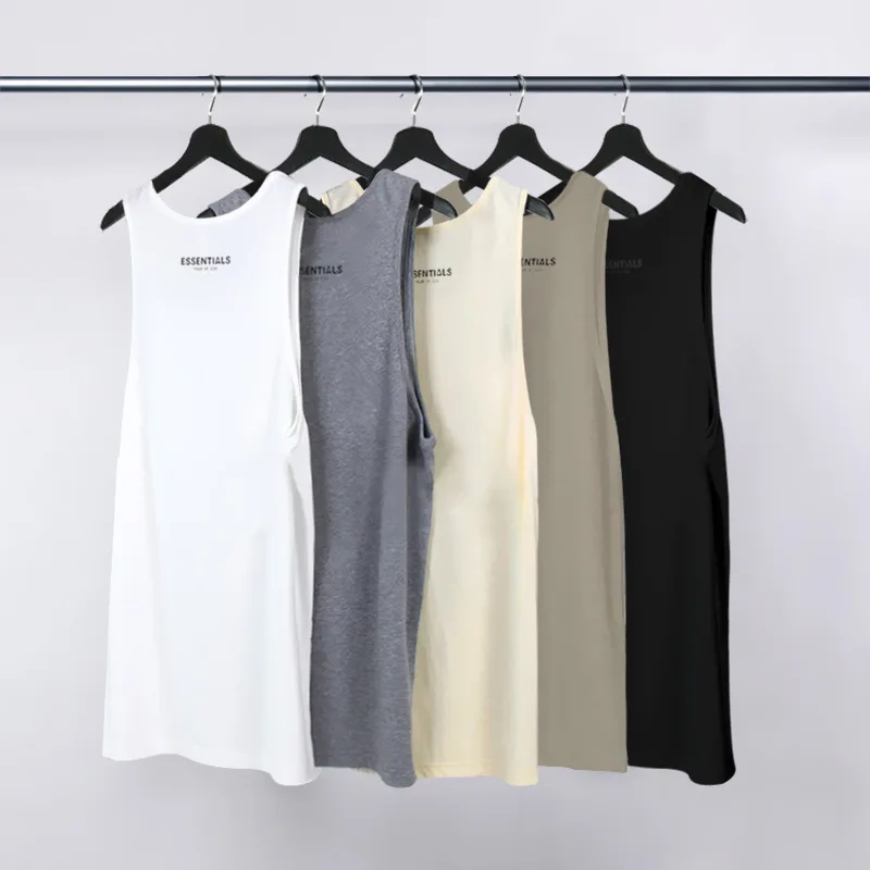 

Fashion Brand New Double Line Sleeveless Vest Men's Loose Trendy High Street Style Summer 2021 men vests gym clothing men