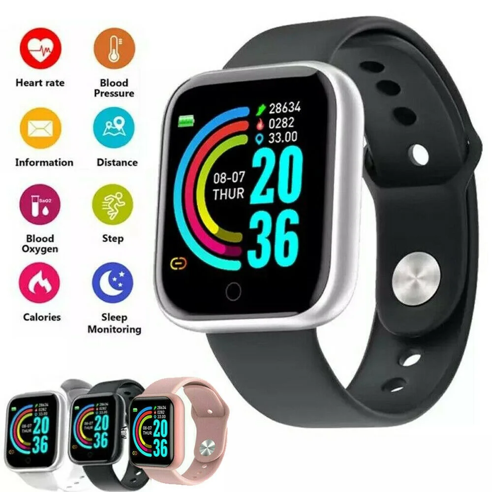 

Smart Watch Y68 Fitness Tracker Sports Bracelet Heart Rate Monitor Men Women UK