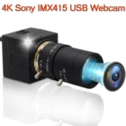 USB веб-камера 4K SONY IMX415 MJPEG 30fps мини USB видеокамера с объективом 5-50 мм для промышленного виденияYoutubeSkype Live