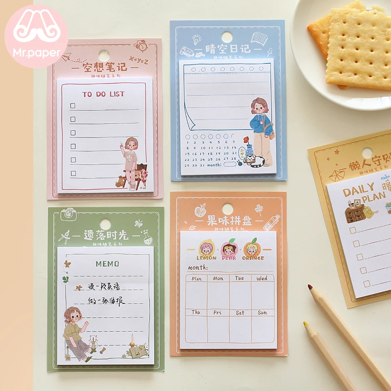 Mr Paper 30 шт./лот дневник в девичьем стиле Еженедельный план блокноты для записей