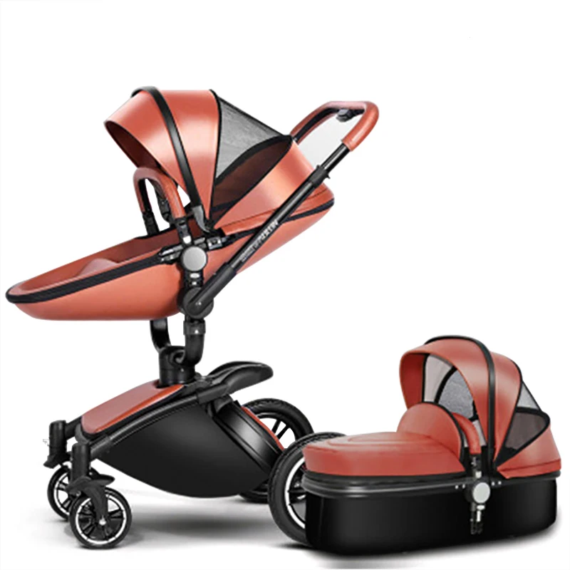 2 in 1 Brown 1 В 2/3 детская прогулочная коляска складная двухсторонняя тележка портативный Зонт с троллейбусом дорожная сумка для коляски Jogger дорожная система для детей - Цвет: 2 in 1 Brown