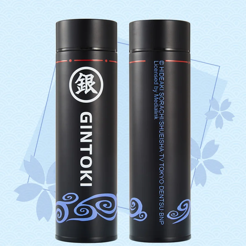 [Gintama] аниме Gintoki термос стальная бутылка для воды со светодиодным дисплеем чашка