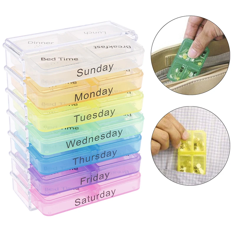 7 дней для лекарств на неделю литейный Ящик Контейнер хранения Организатор