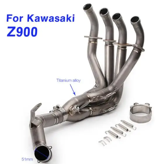 Средняя выхлопная труба мотоцикла из титанового сплава полная система для kawasaki z900 Передняя Соединительная труба без шнуровки