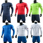 Футболка мужская, с длинным рукавом, красная футбольная майка комплект, для взрослых