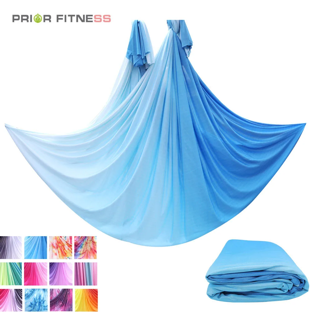 

PRIOR FITNESS 9 Meter Aerial Yoga Hammock Faric High Quality Aerial Silks Low Stretch Anti Gravity Yoga Equipment