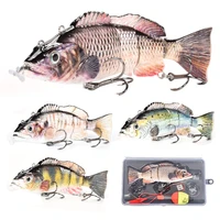 13 5cm electric fishing lures usb rechargeable fake bait 4 section auto propeller swimbait flashing led light wobblers