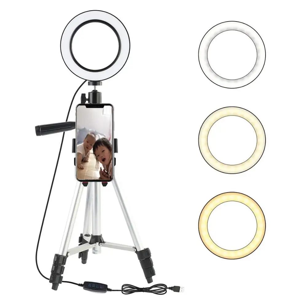 

LED Ring Light Camera Photography Annular Lamp Studio Ringlight for Youtube Makeup Phone Selfie Aro De Luz with Tripod Holder