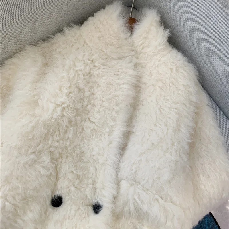 

Women Autumn Winter New Fashion Solid Color Warm Fur Leather Female Elegant Brand Thick Coats Ladies High Quality Outerwear M791