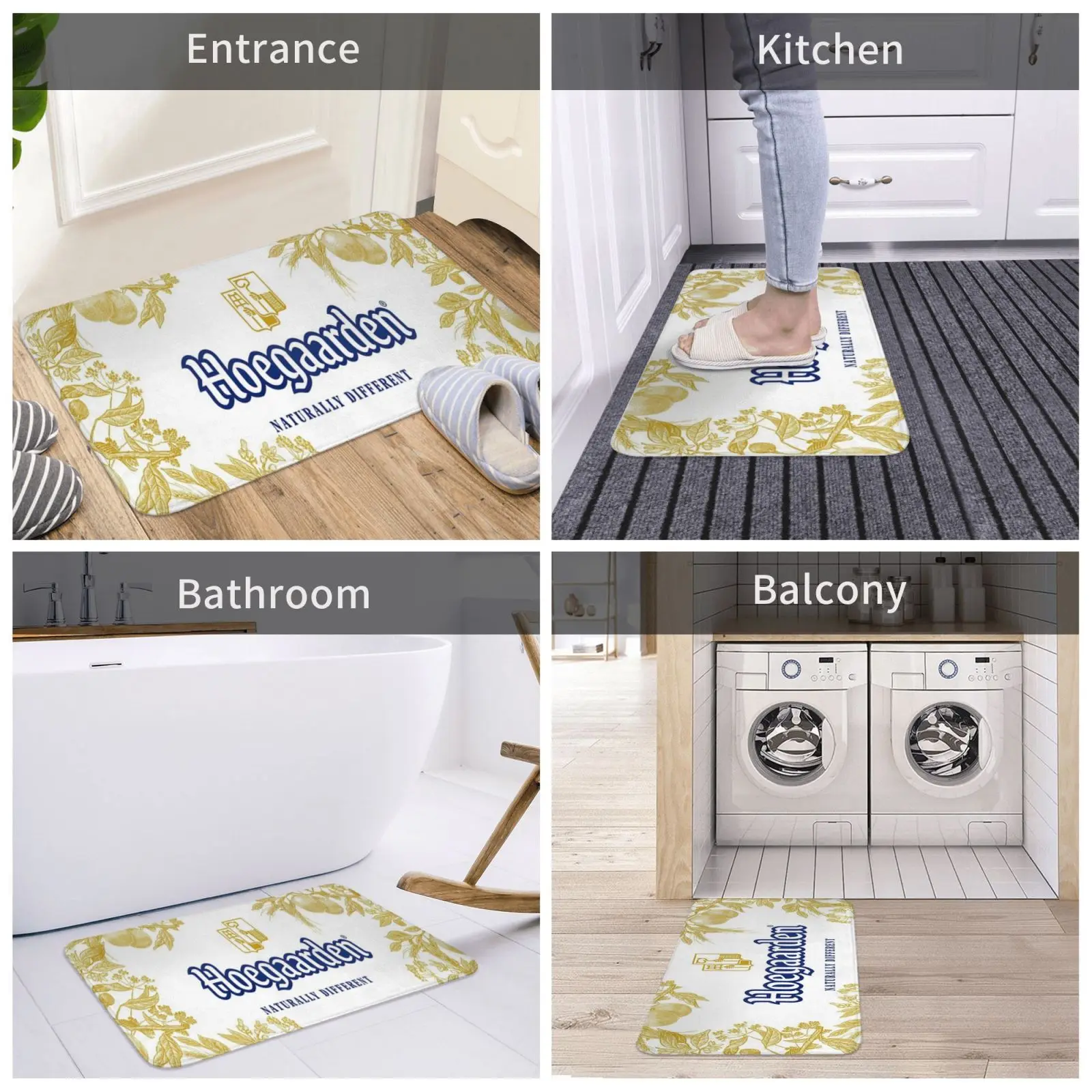 

Beer Door mat,Hoegaarden Entrance Kitchen Carpet And Bathroom Floor mats, welcome mat, Non-slip, Odorless, Durable fjbdp01