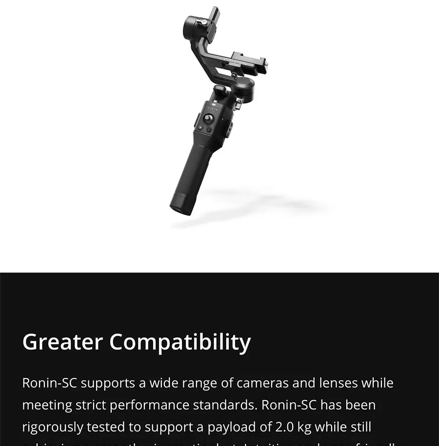 DJI Ronin SC Pro комбо 3-осевой стабилизатор беззеркальных камер легкий дизайн превосходное стабилизации и бренд