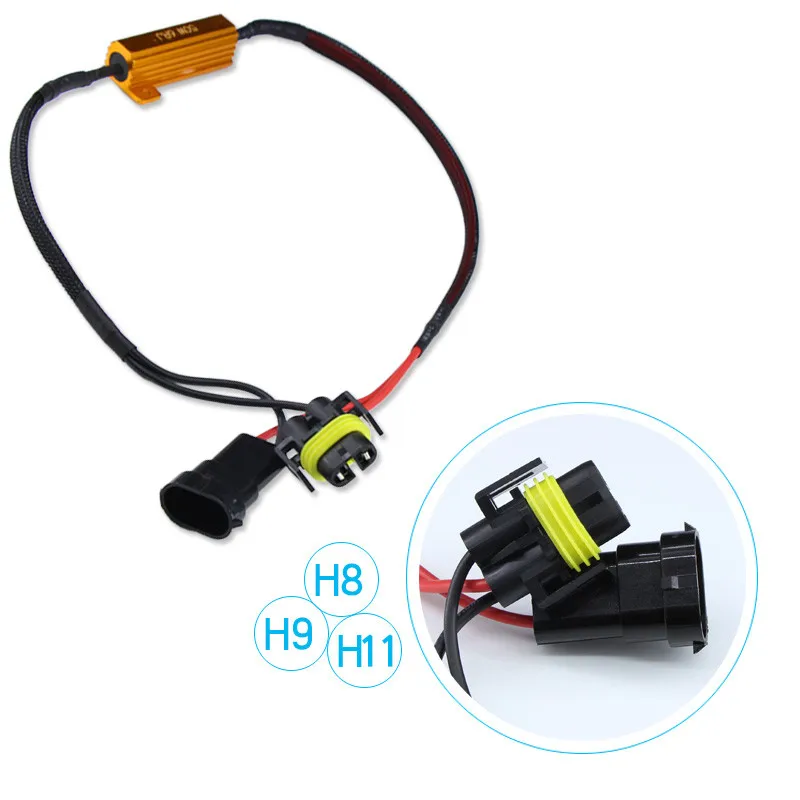 

2X Error Free H4 H7 H8 H9 H11 9005 HB3 9006 HB4 Headlight Fog Light Xenon Lamp Bulb Decoder Resistor Wire Harness Adapter 50w