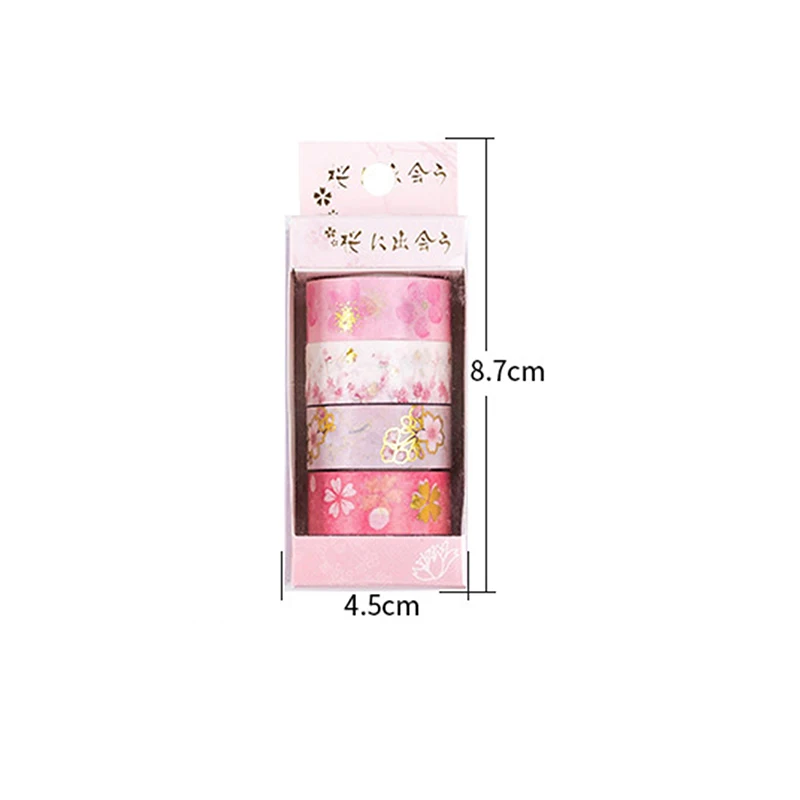

4PCS/Set Starry Sky Night Sakura Cherry Blossoms Washi Tape Set Adhesive Tape DIY Scrapbooking Sticker Label Japanese Stationery
