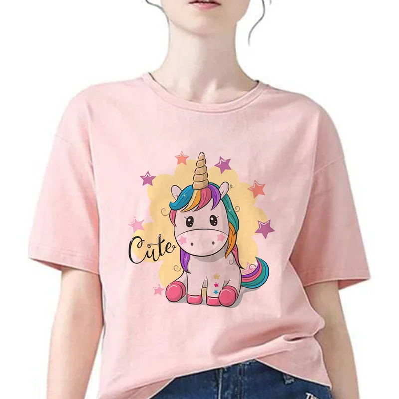 Новое летнее платье из мультфильма с принтом пони женские футболки коротким