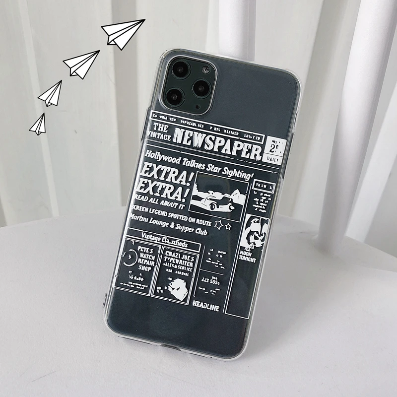 iphone 11 11pro 11promax case Transparent TPU For 8 plus 7/6/6s soft Fall-proof personality letter | Мобильные телефоны и