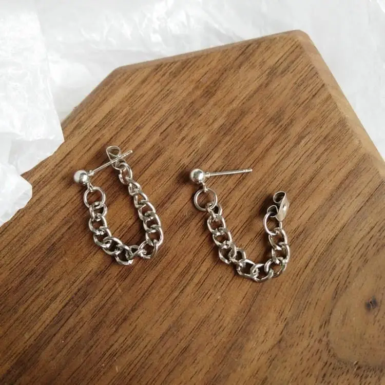 2019 модная Серебряная цепочка серьги из бисера минималистичные простые простой