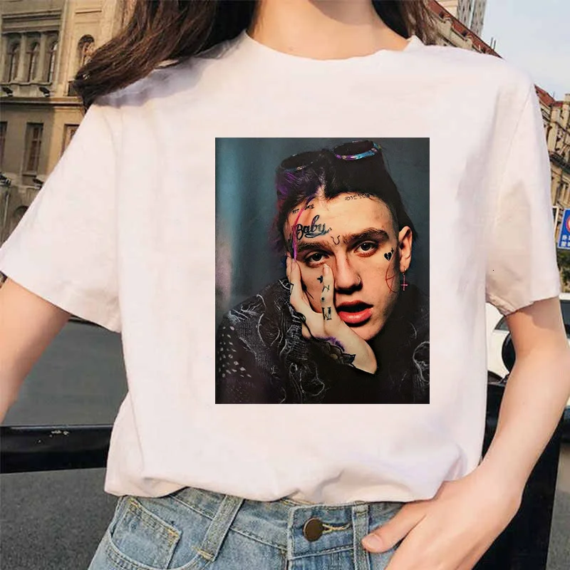 90s Графический Lil футболка с глазом Harajuku Хип-хоп футболки для женщин Cry Baby Ullzang модная футболка для мальчиков Топ-безрукавка в уличном стиле для женщин