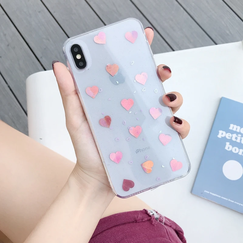 Для iPhone 6 6s 7 8 Plus 10 X XS XR 11 Pro Max лазерный голографический Блестящий Мягкий